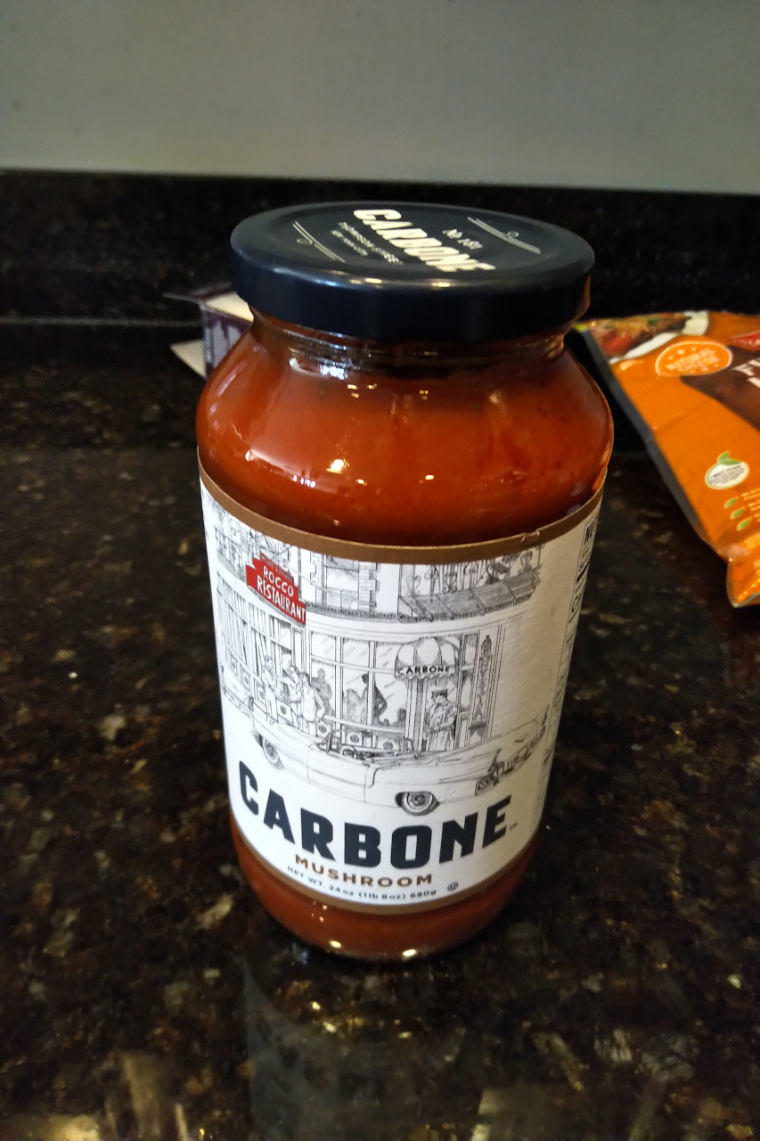 Carbone mushroom marinara pasta sauce