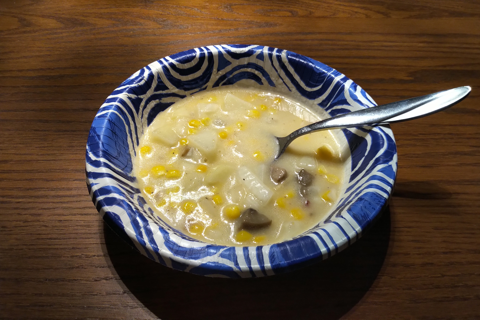 Cowl of corn chowder