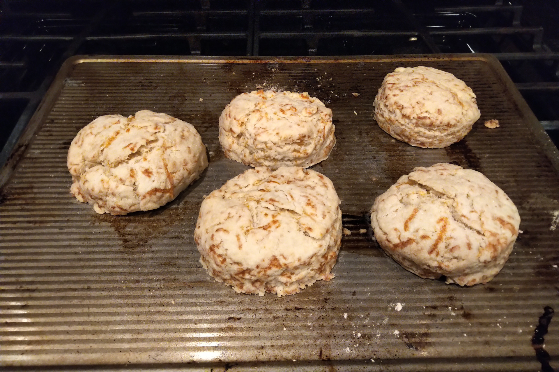 Biscuits on a baking sheet