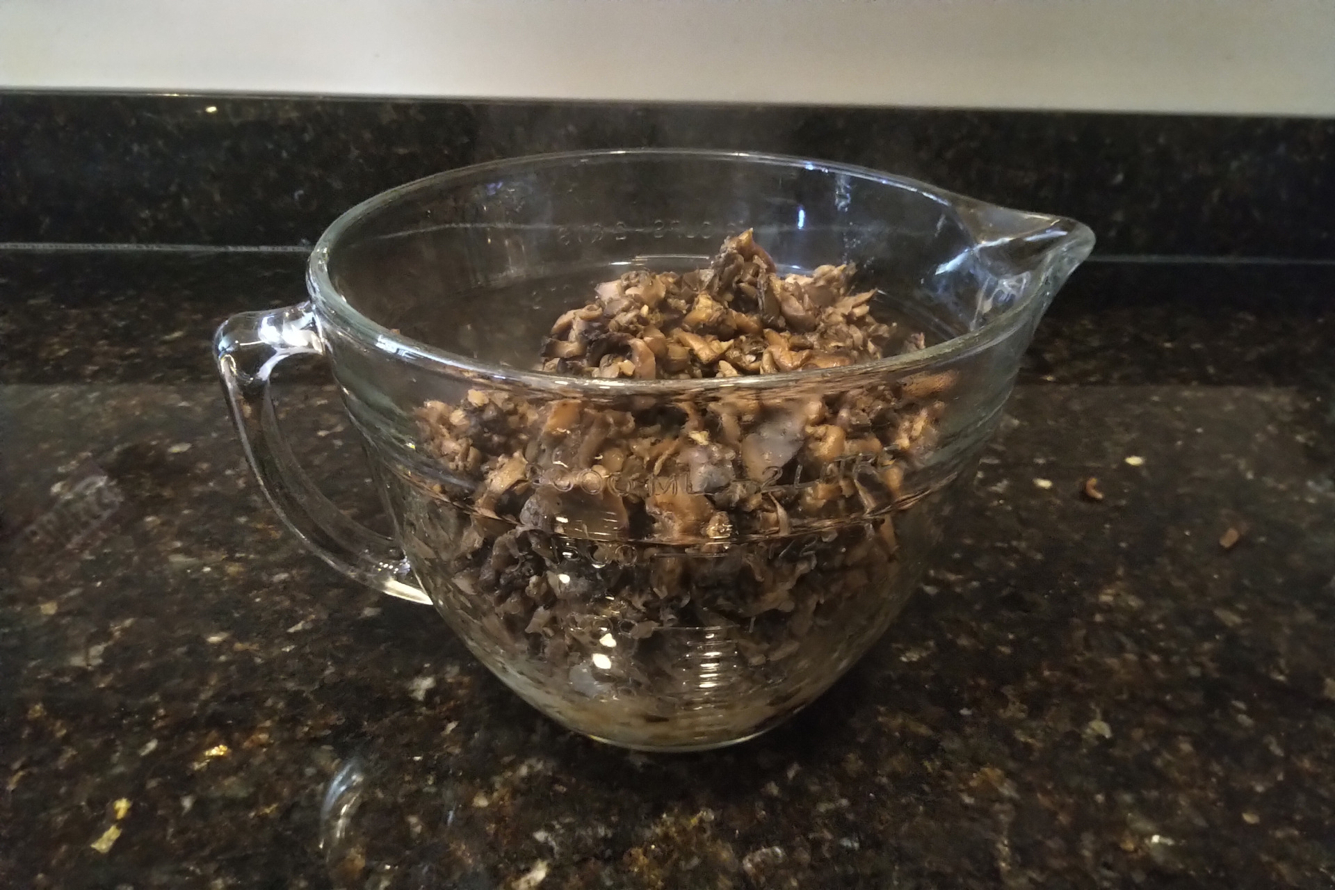 Bowl of cooked mushrooms