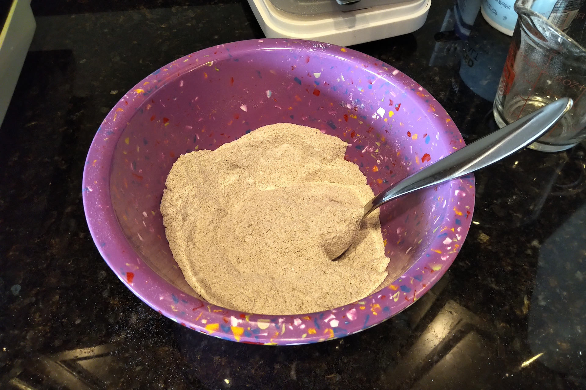 Dry ingredients mixed in a bowl