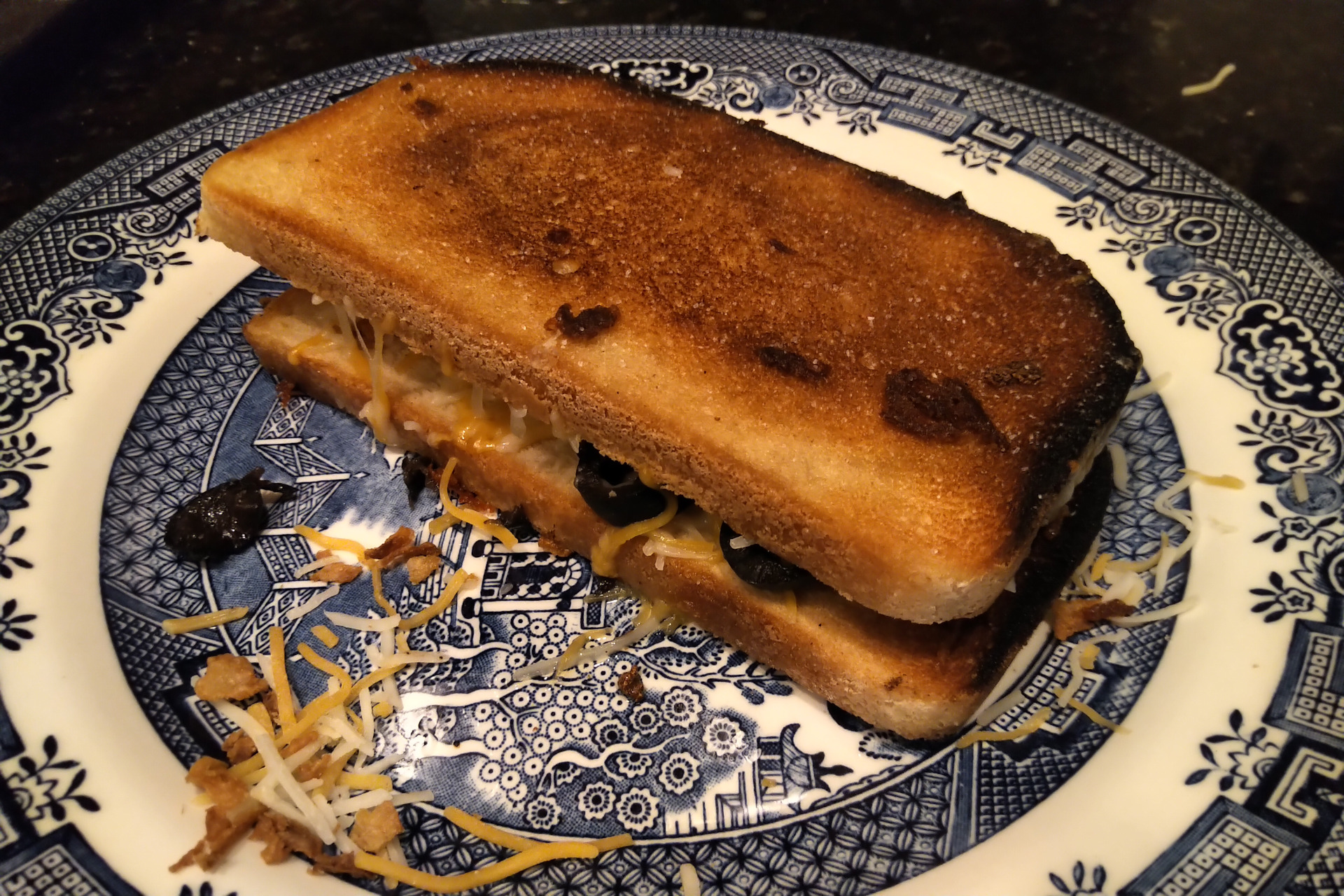 Grilled cheese sandwich on a plate